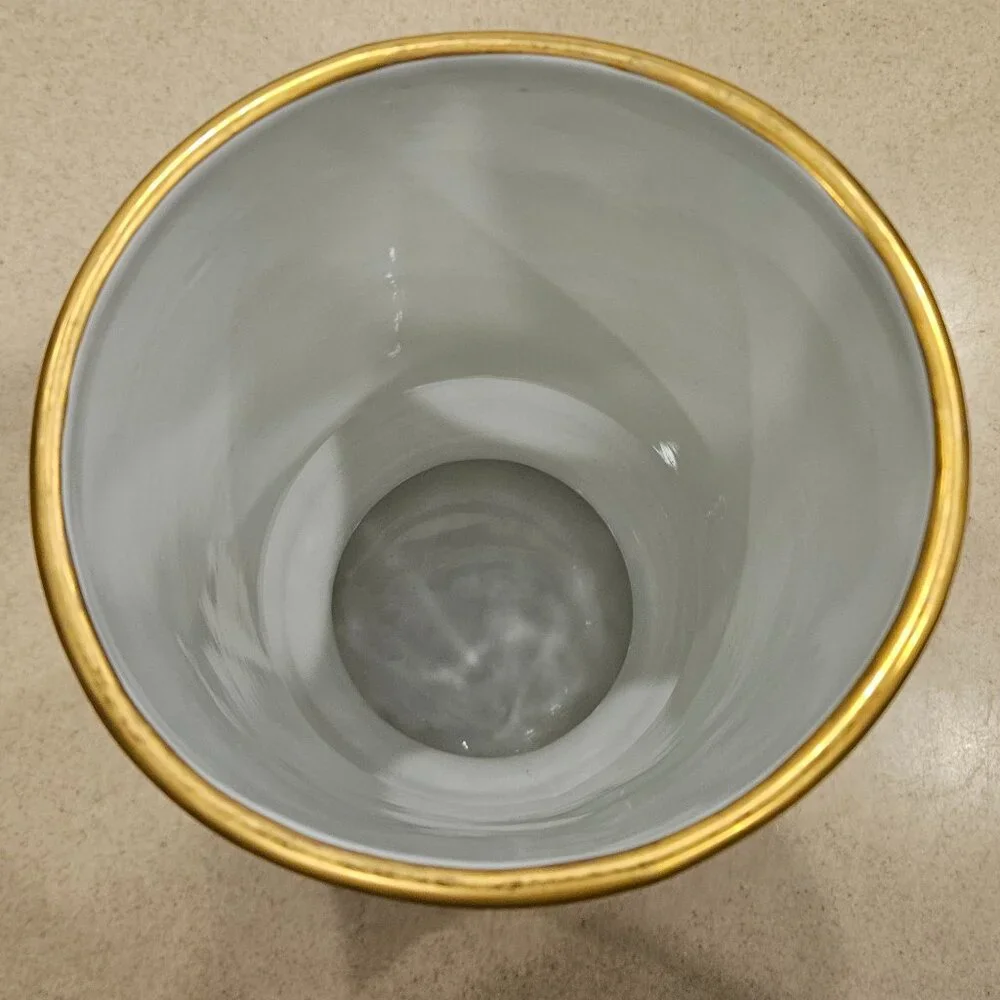 RARE MACKENZIE CHILDS ARGYLE PLAID AURORA CERAMIC COLUMN STORAGE CANISTER JAR